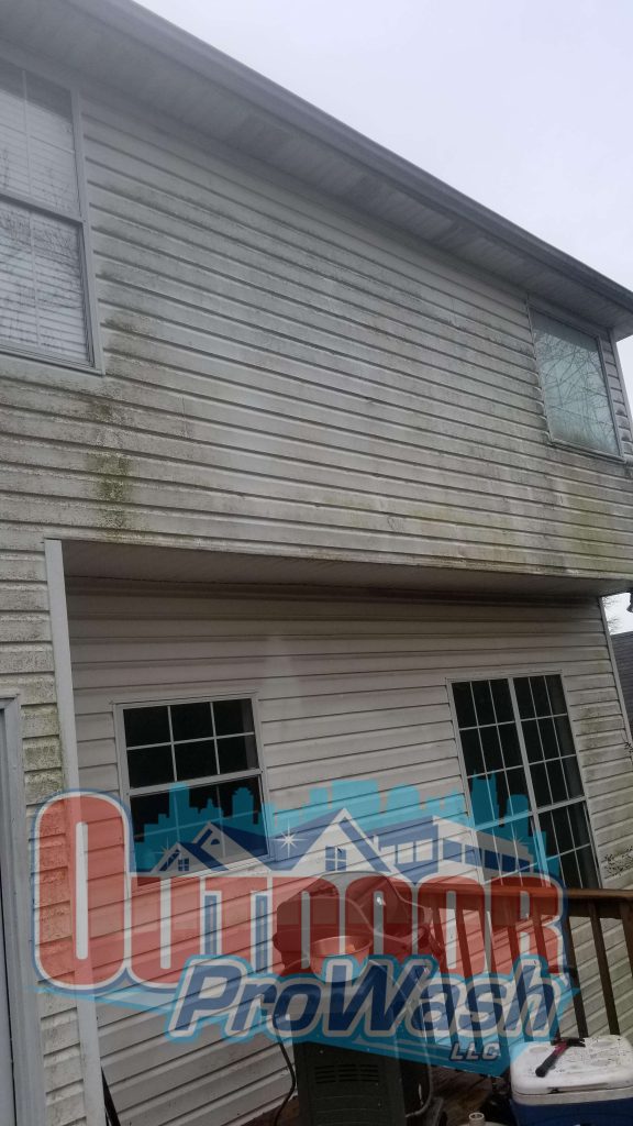 A house with a window that has been cleaned.