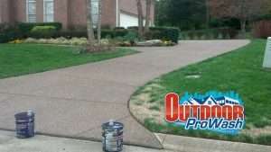 exposed aggregate driveway pressure washing and sealing service