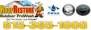 A picture of some logos for pwna and the roof care company.