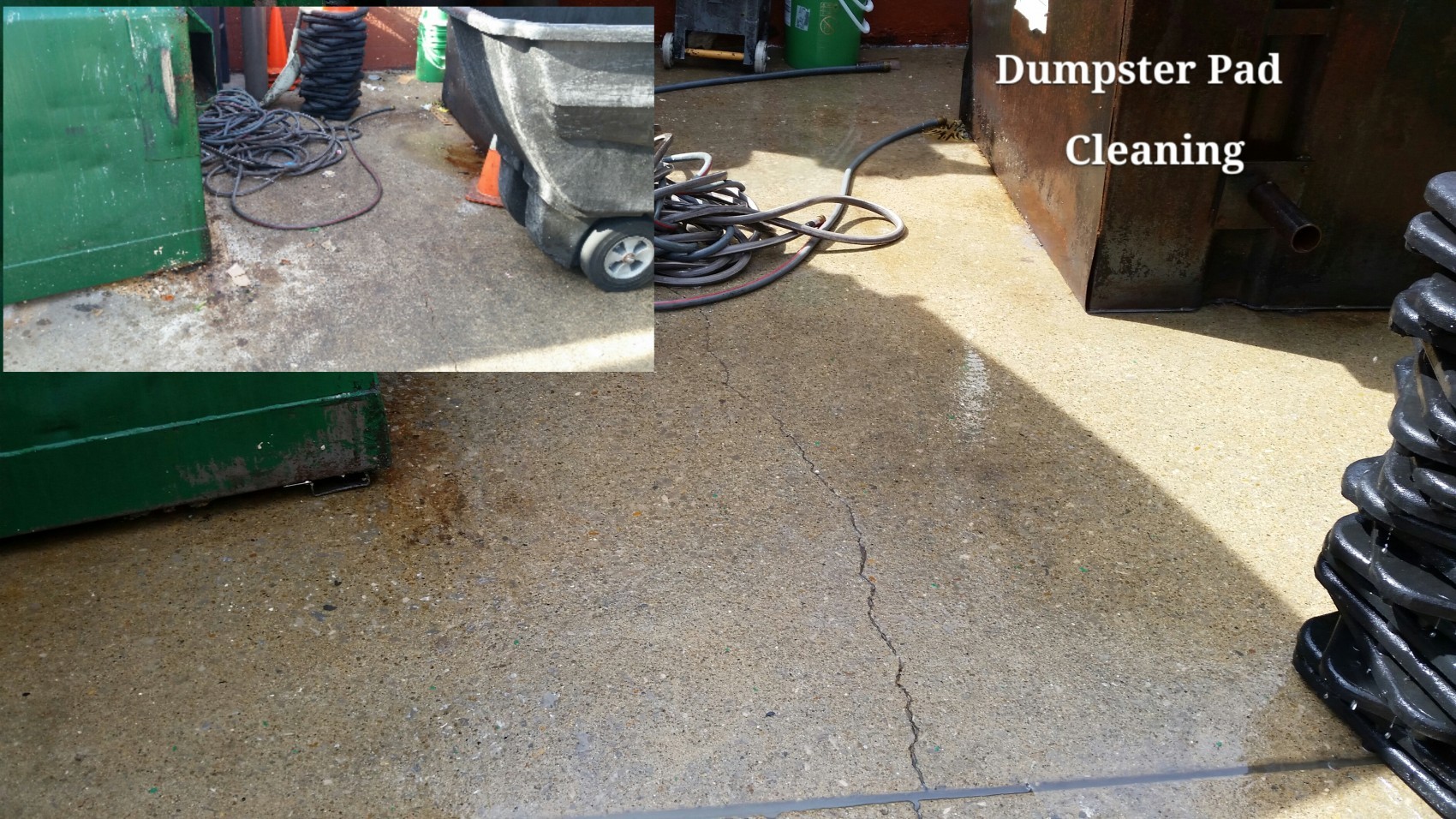 Dumpster pad cleaning
