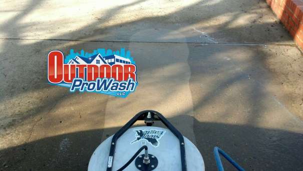 Here's an alt tag for the image: Outdoor ProWash cleaning concrete.