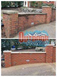 Power Wash Retaining Wall